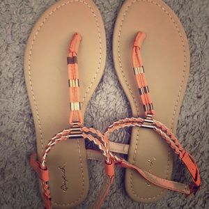Peach gladiator sandals